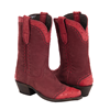 Ladies 10" Red Nubuck Ostrich Tipped Cowboy Boots
