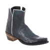 Ladies Crystal Blue Overwash Ostrich Short Boot Mini Vibram