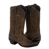 Ladies Brown Break Lamb and Alligator Cowboy boot