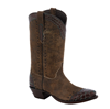 Ladies Brown Break Lamb and Alligator Cowboy boot