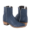 Ladies Indigo Full Quill Ostrich Short Boot
