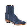 Ladies Indigo Full Quill Ostrich Short Boot