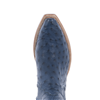 Ladies Indigo Full Quill Ostrich Short Boot