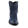 Ladies Navy Break Lamb and Caiman Short Boots