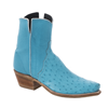 Ladies Crystal Blue Ostrich Shorty Boot