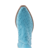 Ladies Crystal Blue Ostrich Shorty Boot