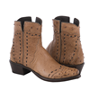 Ladies Brandy Smooth and Full Quill Ostrich Short Boot