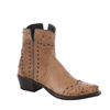 Ladies Brandy Smooth and Full Quill Ostrich Short Boot