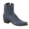 Ladies Overwashed Denim Full Quill Ostrich Short Boot