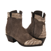 Ladies Caiman Tipped Roughout Short Cowboy Boot