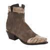 Ladies Caiman Tipped Roughout Short Cowboy Boot