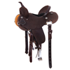 Chocolate RO Black Flat Inlay Round Barrel Saddle
