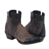 Ladies Brown and Black Goat Buckstitch Short Boots