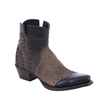 Ladies Brown and Black Goat Buckstitch Short Boots