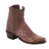 Ladies Cognac Shorty Full Quill Ostrich Boot