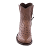 Ladies Cognac Shorty Full Quill Ostrich Boot