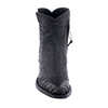 Ladies Black Ostrich and Caiman Buckstitch Shorty Boot