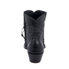 Ladies Black Ostrich and Caiman Buckstitch Shorty Boot