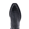 Ladies Black Ostrich and Caiman Buckstitch Shorty Boot