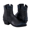 Ladies Black Aniline and Navy Nile Crocodile Tipped Short Bo