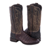 Ladies Brown Oiled Caiman Belly and Tobac Goat Cowboy Boot