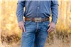 Chocolate Alligator Tooled Billets and Lacing 1 1/2" Belt
