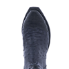 Ladies Navy Ostrich and Black Caiman Short Boots