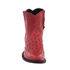 Ladies Red Full Quill Ostrich Short Boots