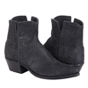 Ladies Black Break Goat Buckstitched Short Boots