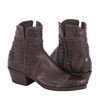 Ladies Nicotine Smooth Ostrich Full Quill Detailed Short Boo