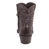 Ladies Nicotine Smooth Ostrich Full Quill Detailed Short Boo