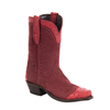Ladies 10" Red Nubuck Ostrich Tipped Cowboy Boots