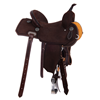 Chocolate RO Celtic Border Notched Barrel Saddle