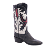 Ladies 12" Tan Distress Lizard Bone Fern Cowboy Boot