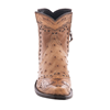 Ladies Brandy Ostrich Tooled Short Boots