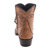 Ladies Brandy Ostrich Tooled Short Boots