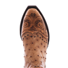 Ladies Brandy Ostrich Tooled Short Boots