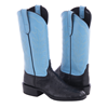 Ladies 13" Black Full Quill Ostrich Blue Winn Cowboy Boot 