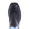 Ladies 13" Black Full Quill Ostrich Blue Winn Cowboy Boot 