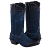 LADIES 13-2 BLUE BREAK BLACK NILE FERN CL, WT, HF FULL BLACK BUCKSTITCH COWBOY BOOT