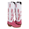 Ladies 17" Pink Ostrich White Kidskin Old Nugget Cowboy Boot