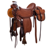 Burns Chestnut SO Wade Saddle - Kidney Bean - Fancy Barbwire Border 