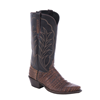 Ladies 13" Cigar Caiman Belly and Black Cherry Cowboy Boot