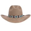 15 Wide Black/Tan Hatband w/TQ Diamond 