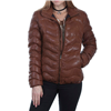 Cognac Lamb Leather Ribbed Jacket