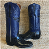 LADIES BURNS BLACK CAIMAN BELLY BOOT