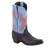 Ladies Brown Aniline and Smooth Ostrich Indigo Cowboy Boots
