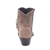 Ladies Short Mocha Lamb Buckstitch Boots
