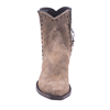 Ladies Short Mocha Lamb Buckstitch Boots