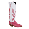 Ladies 17" Pink Ostrich White Kidskin Old Nugget Cowboy Boot